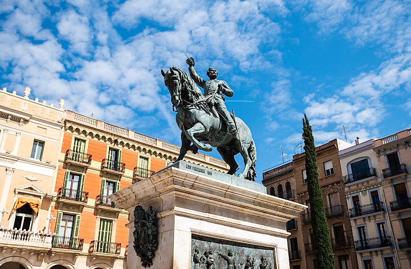 Juan Prim statue in Reus, Spain.