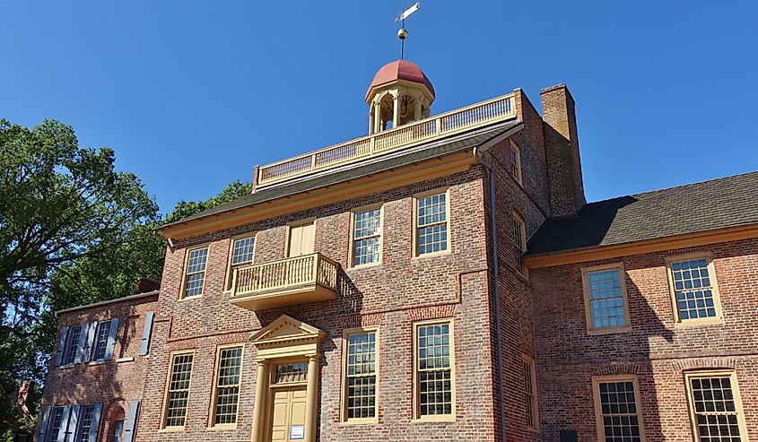 View of historic buildings in the New Castle area in Wilmington, Delaware, United States.