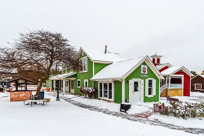 Long Grove, USA - November 11, 2019 : Historical Long Grove Town view in Illinois State