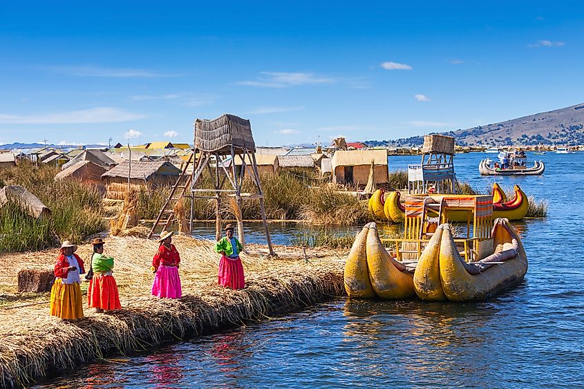 Lake Titicaca's Uros Island. Editorial credit: saiko3p / Shutterstock.com