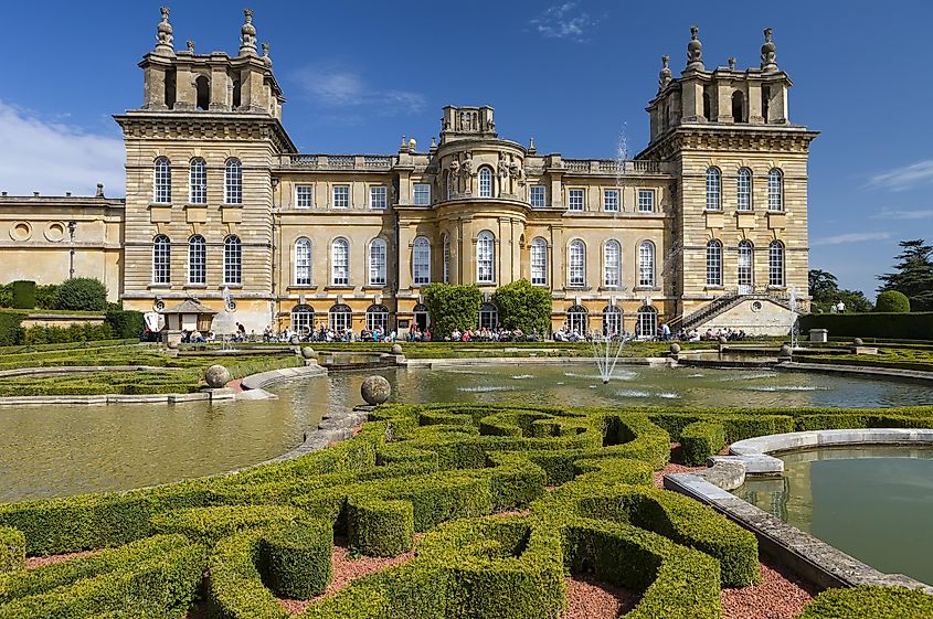 The Blenheim Palace in Woodstock, England.