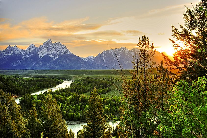 The Snake River winding through Grand Teton National Park, Wyoming.