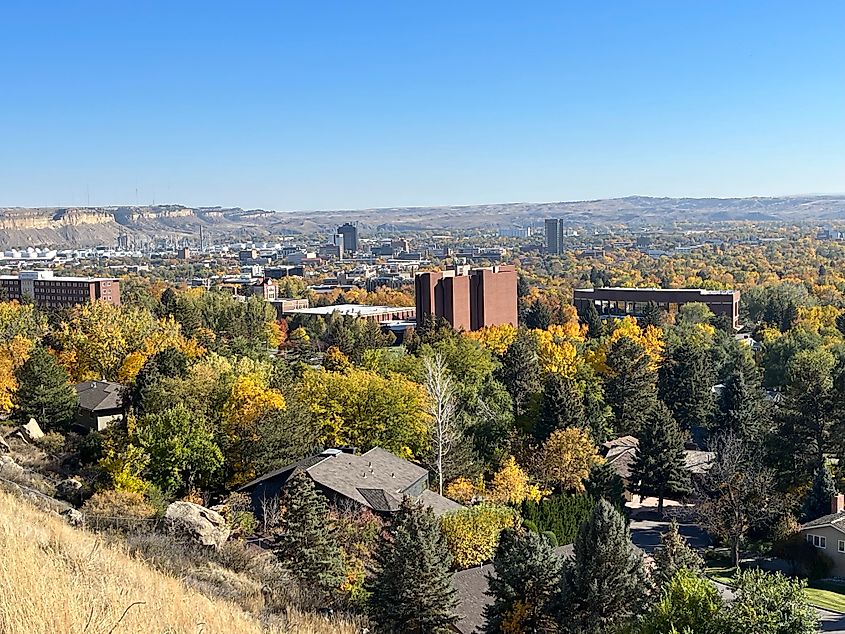 Downtown Billings, Montana in the fall.