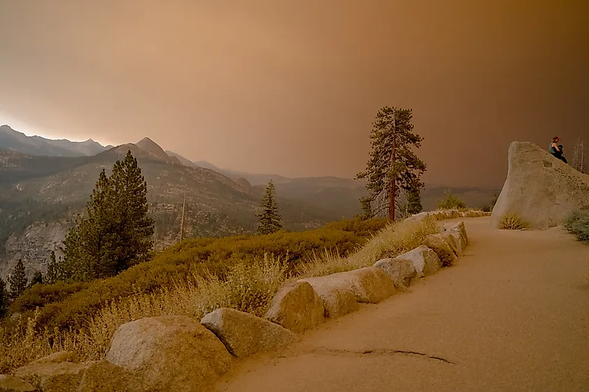 Yosemite National Park During a Fire.