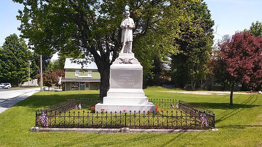 Civil War Monument in Bethel