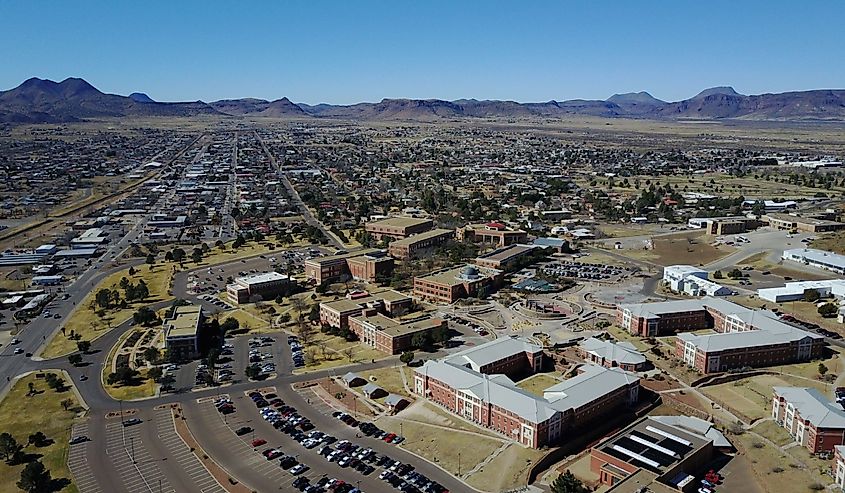 Alpine, Texas from above Sul Ross State University