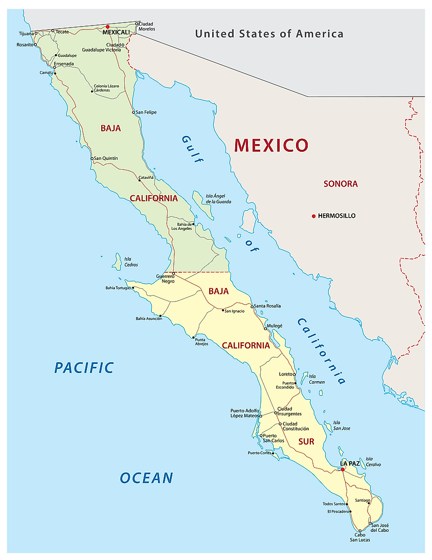 Map of Baja California