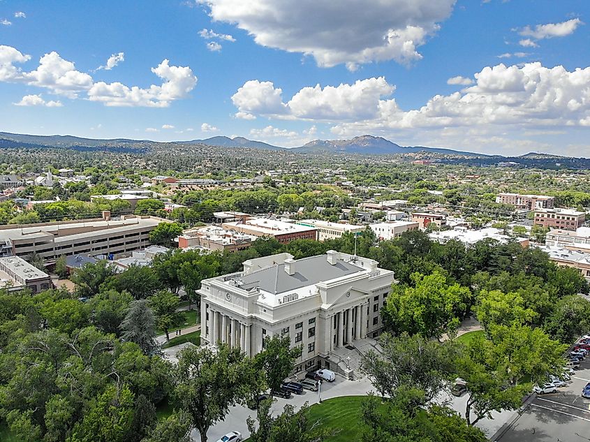 Aerial view of Prescott, Arizona.