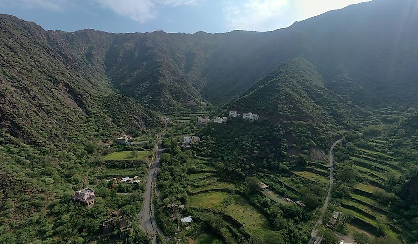 Scenic aerial views of Jazan city, Saudi Arabia.