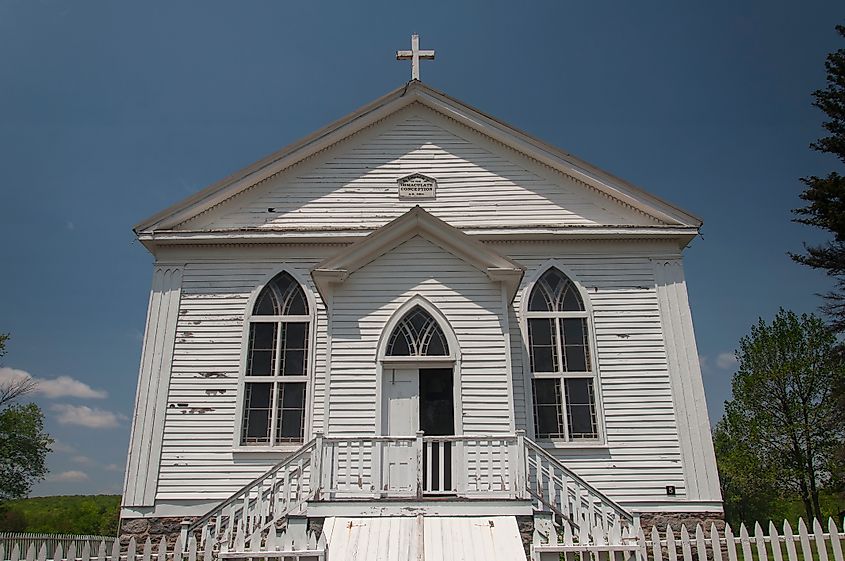 The Church of the Immaculate Conception, circa 1861, at Eckley Miners' Village.