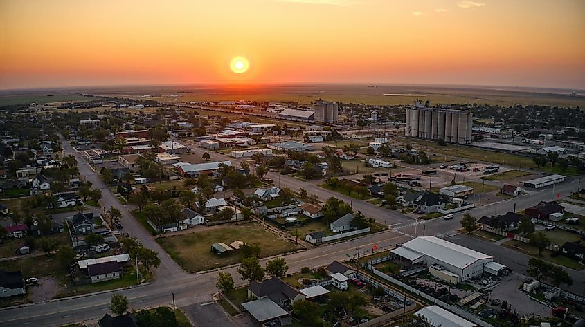 Aerial View of Sunrise in Stratford, Texas.