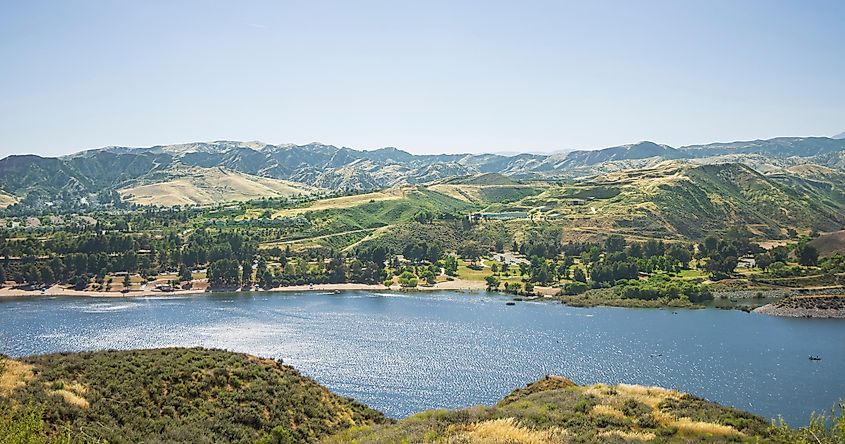 Castaic Lake landscape in North Los Angeles, California