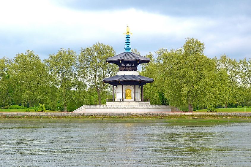 London Peace Pagoda in Battersea Park.