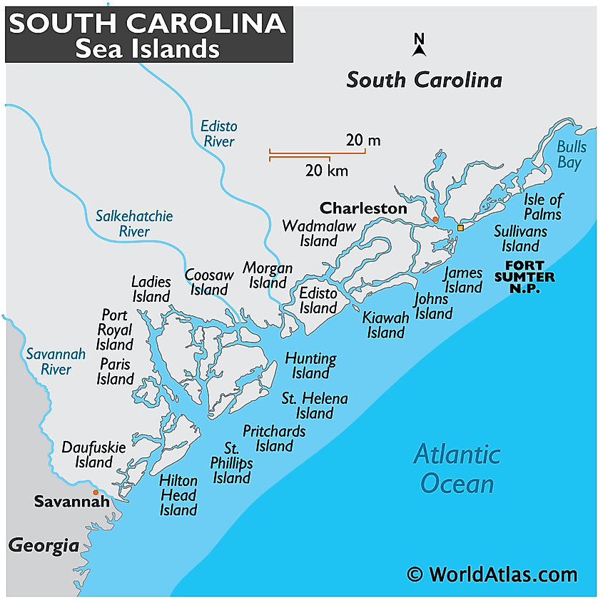 Map of the South Carolina Sea Islands.