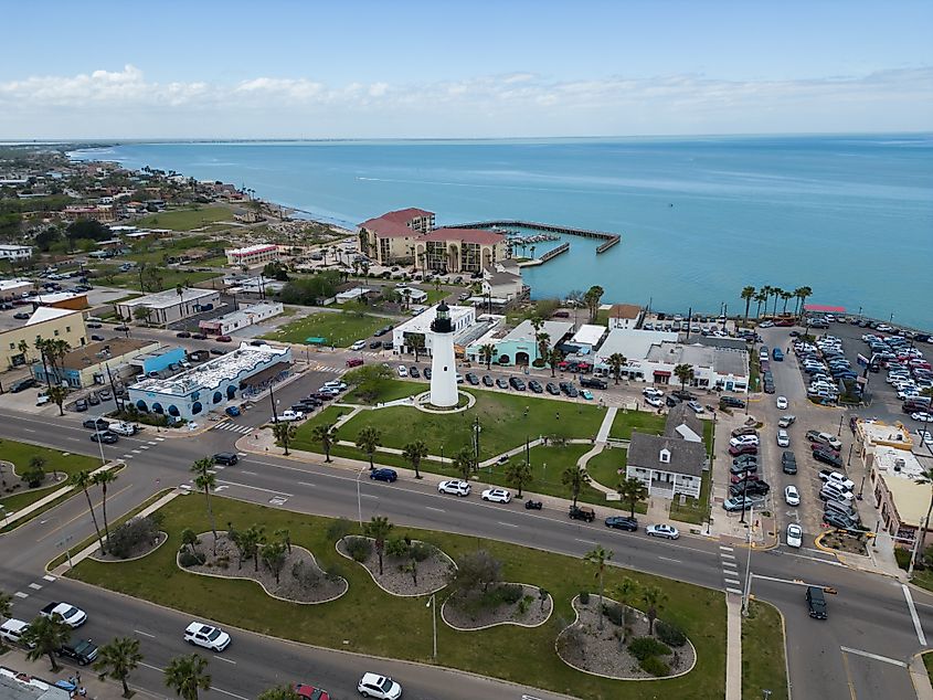 Aerial view of Port Isabel, Texas