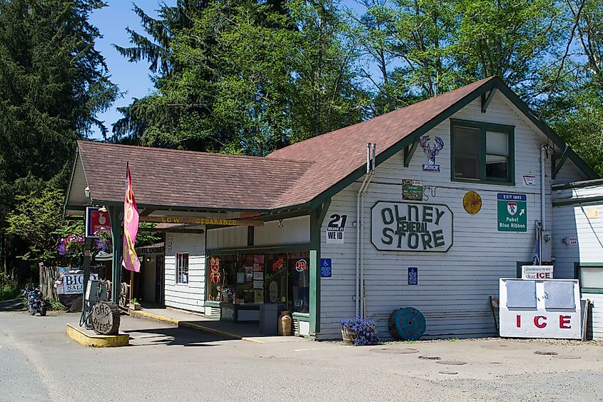 General store in the town of Olney in Oregon.