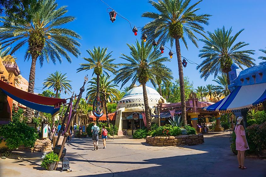 Universal studios city walk. Lighthouse, entrance to Islands of Adventure at Orlando