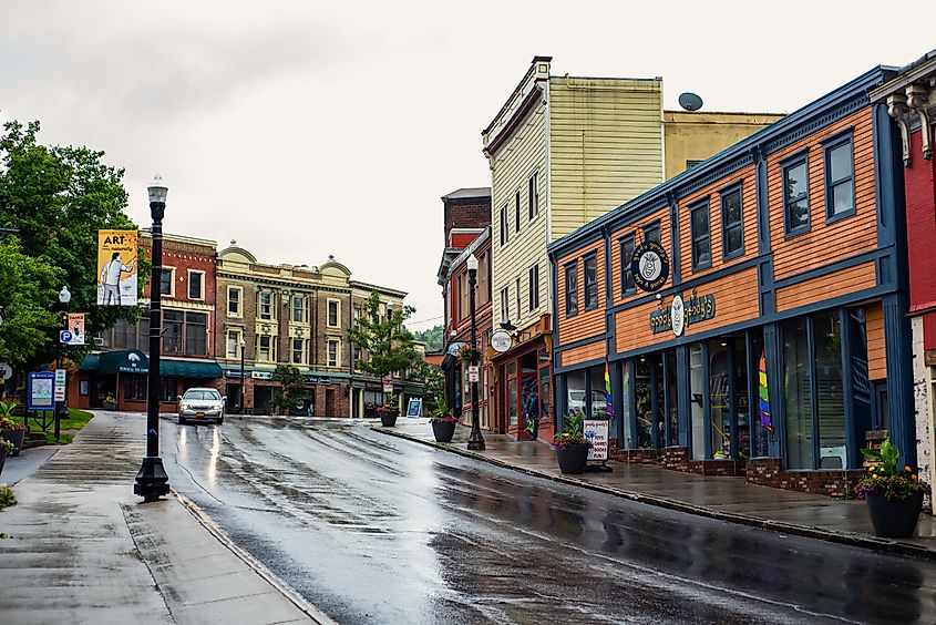 A rainy day in Saranac Lake, New York