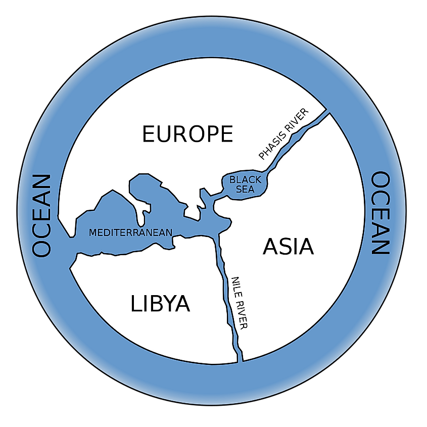 Possible rendering of Anaximander's world map