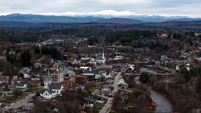 A bird's eye view of Littleton, New Hampshire.