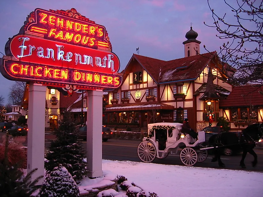 Zehnder's Restaurant in Frankenmuth, Michigan during the winter.