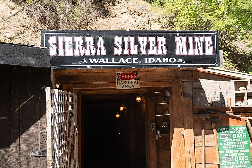 Entrance to the abandoned Sierra Silver Mine in Wallace, Idaho. Editorial credit: Alexander Oganezov / Shutterstock.com.