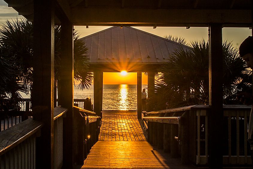 Englewood Florida Beach Pavilion Sunset, Florida.