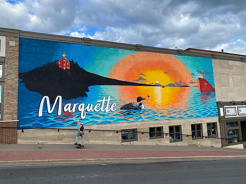 A building sized mural for the town of Marquette, MI.