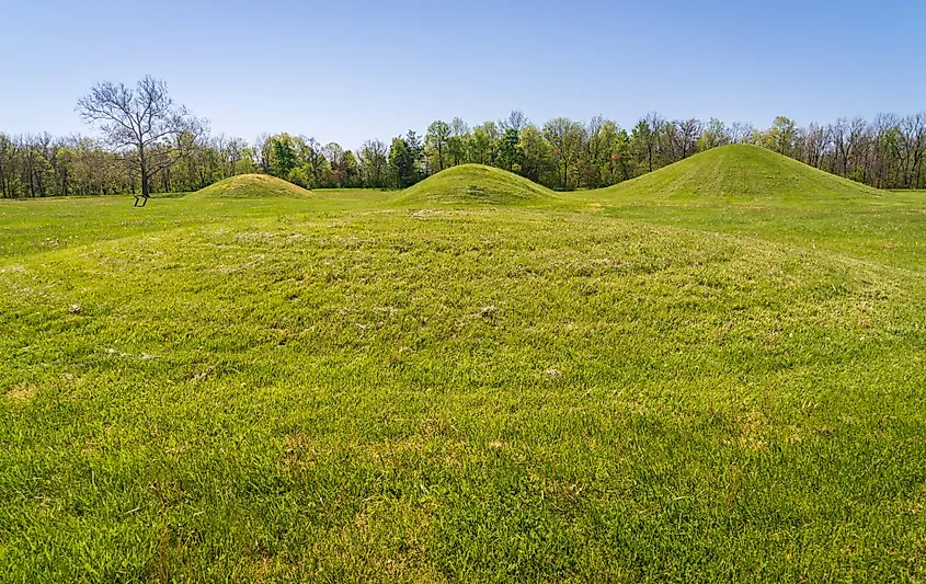 Earthworks at Hopewell Culture National Historical Park in Ohio.