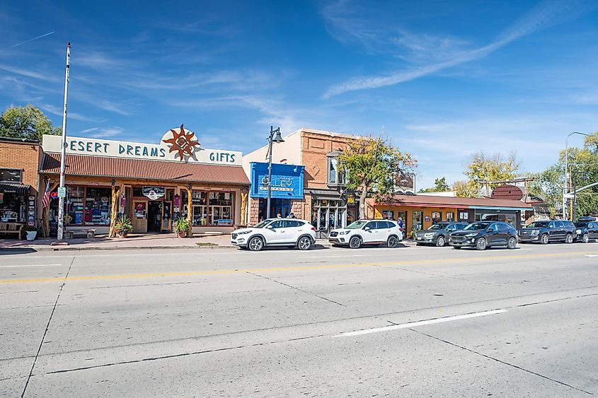 Exterior of stores in the city of Moab, Utah