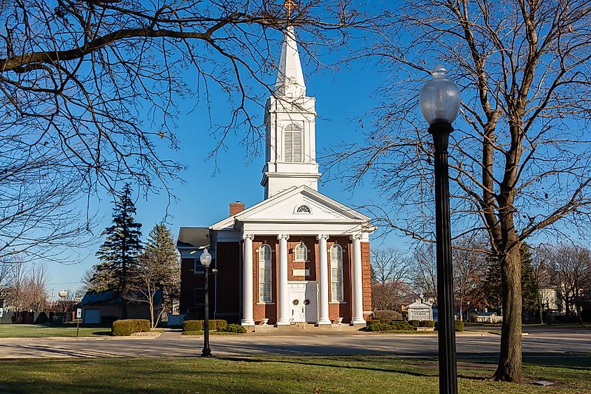 Beautiful church located in the small Midwestern town of Geneseo, Illinois, USA.