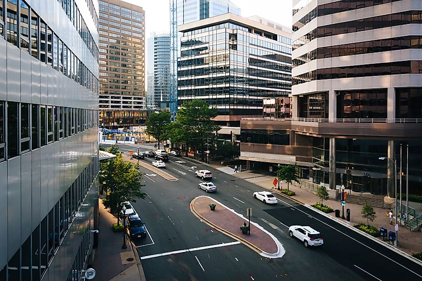 View of Wilson Boulevard in the city of Arlington, Virginia.