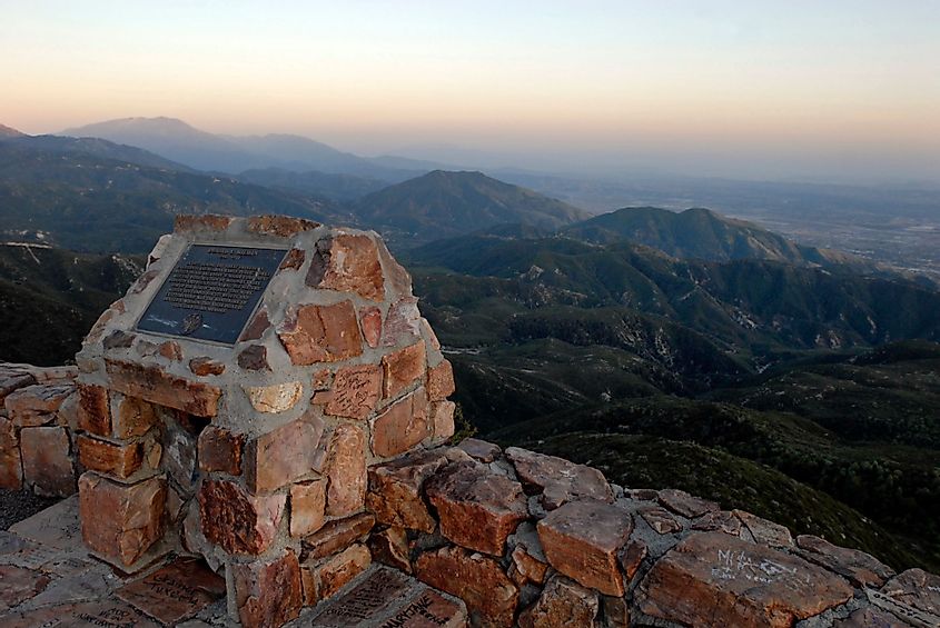 View from the Rim of the World Scenic Byway in the San Bernardino Mountains in Crestline, California