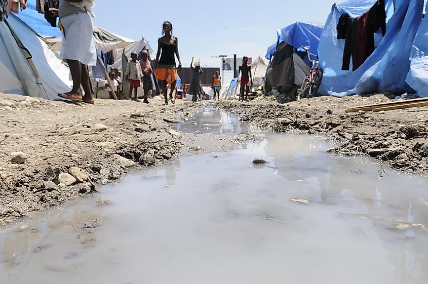 Port-Au-Prince: Conditions outside of prisons, in Haiti, are often dire, particularly in tent cities.