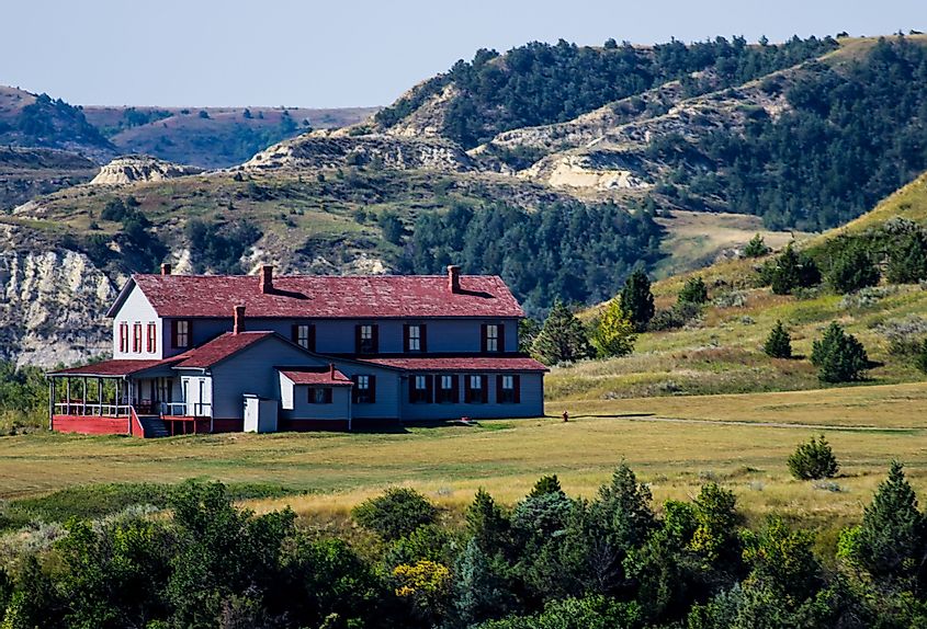 Historic home built by the Marquis de Mores in 1883 as a hunting lodge and summer home in Medora, North Dakota