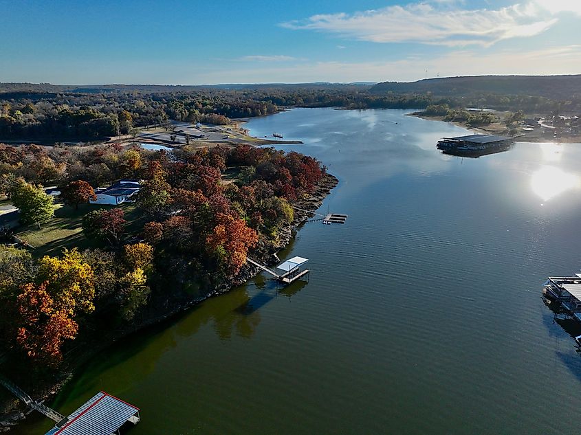Aerial view of Lake Eufaula, Oklahoma.