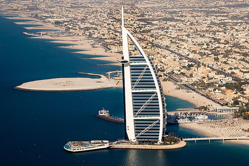 Aerial view of Dubai, United Arab Emirates.
