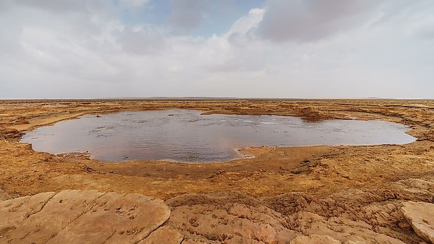 Lake with hot springs (Gaet'ale Pond) - landscape at Dallol volcano, Afar Region, Ethiopia