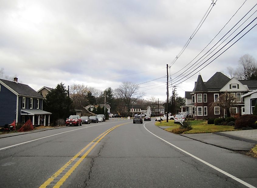 Westbound U.S. Route 46 in Buttzville, within White Township, New Jersey