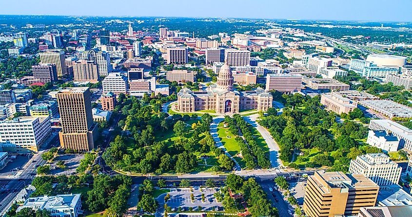 Aerial view of Austin, Texas