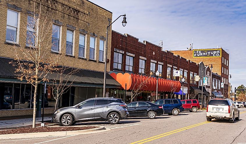 Downtown Business District in Sanford North Carolina.