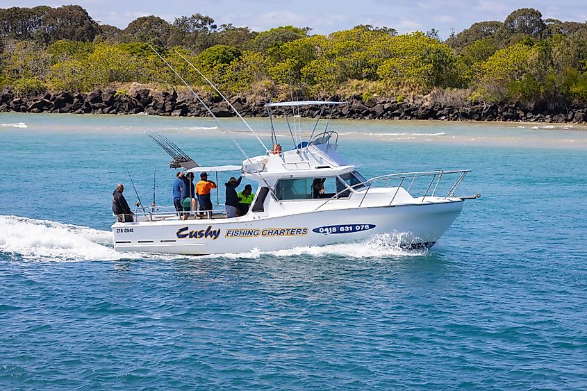 A boat on the water near Tweed Heads South, Queensland.