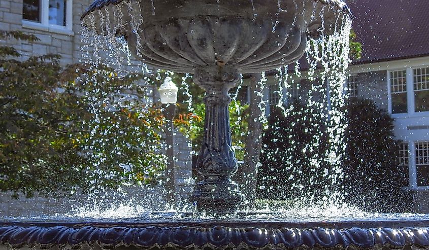 Water fountain on James Madison University campus