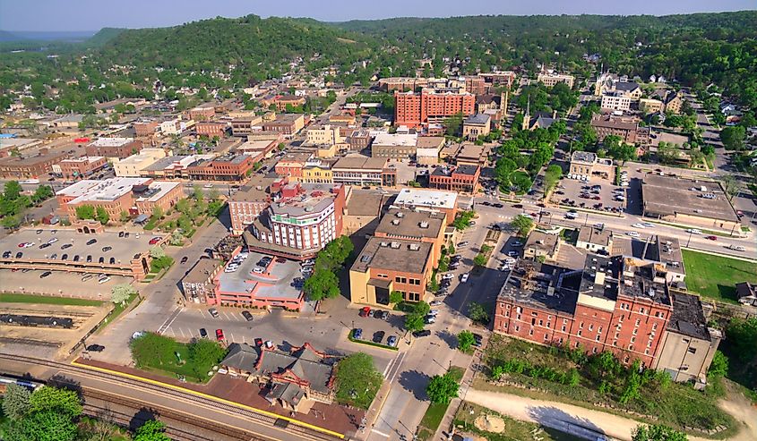 Red Wing, Minnesota aerial view.