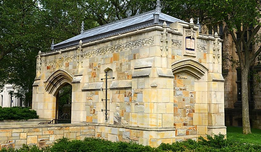 Anne T. and Robert M. Bass Library in Yale University, New Haven, Connecticut, CT, USA.