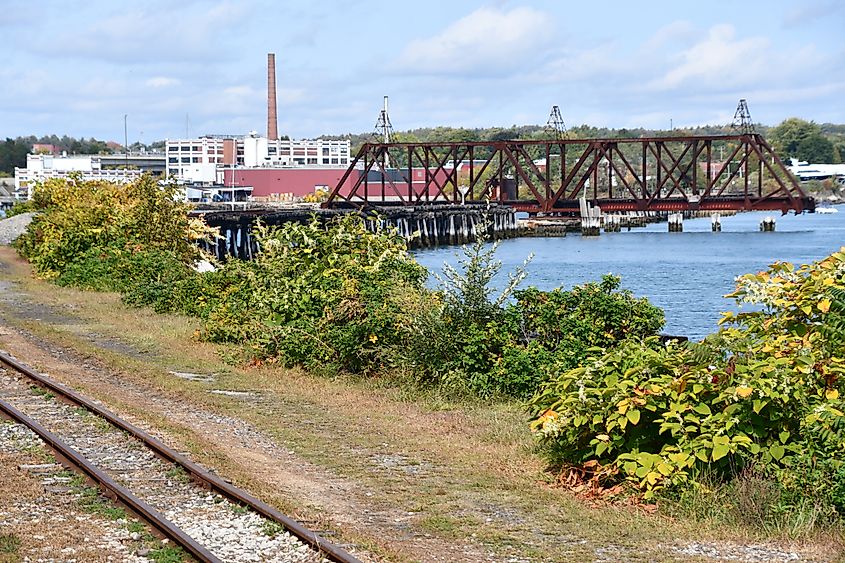 Back Cove Swing Bridge in Portland, Maine.
