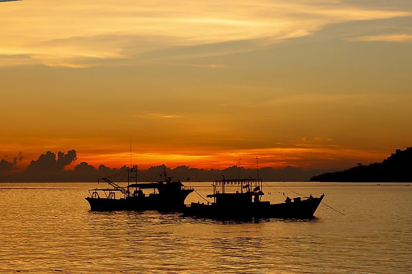 Fishing boats in Lake Kariba.