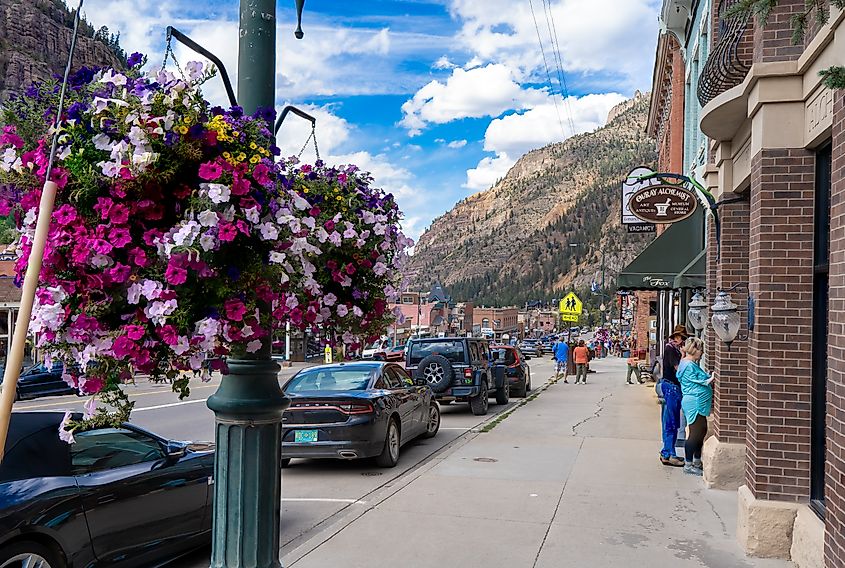 Main Street in Ouray Colorado.