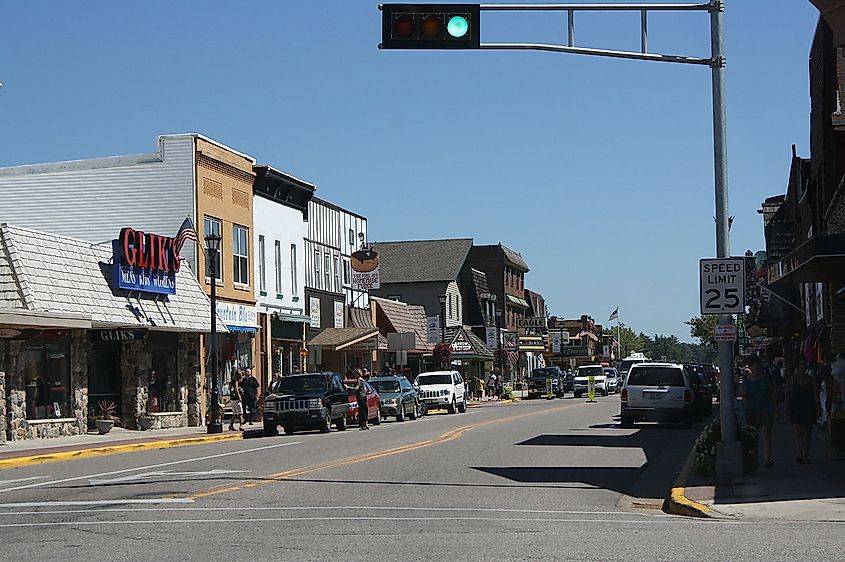 Street view in Eagle River, Wisconsin