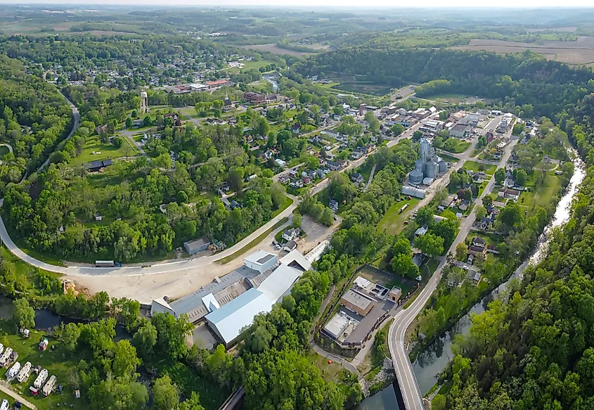 Aerial view of Lanesboro, Minnesota